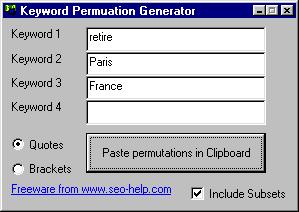 Keyword Permutation Generator screenshot